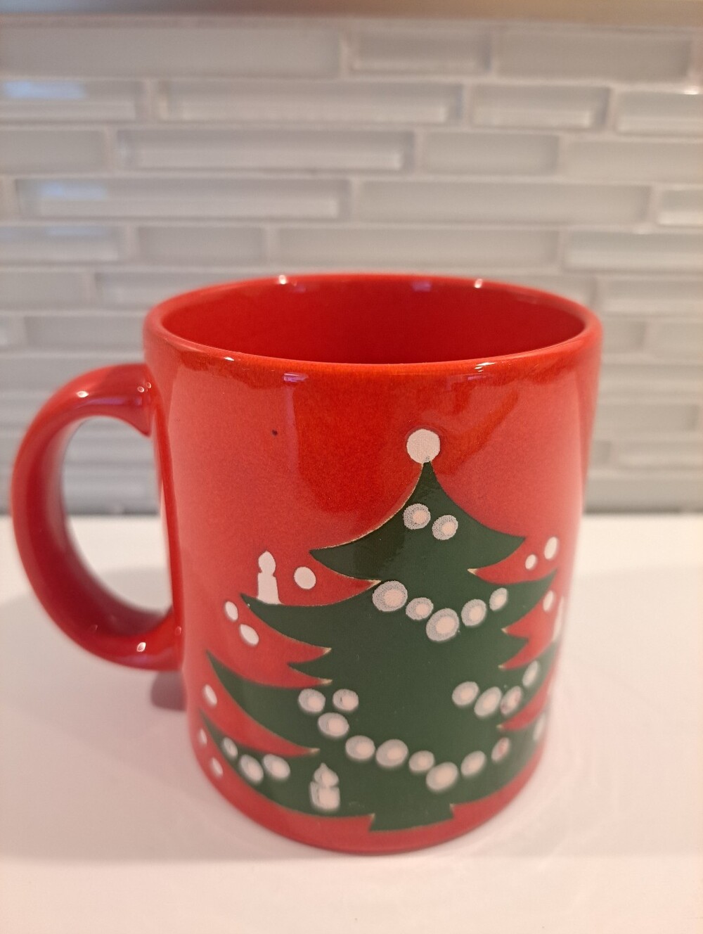 Vtg Waechtersbach  Red Christmas Tree  Mug Made In West Germany